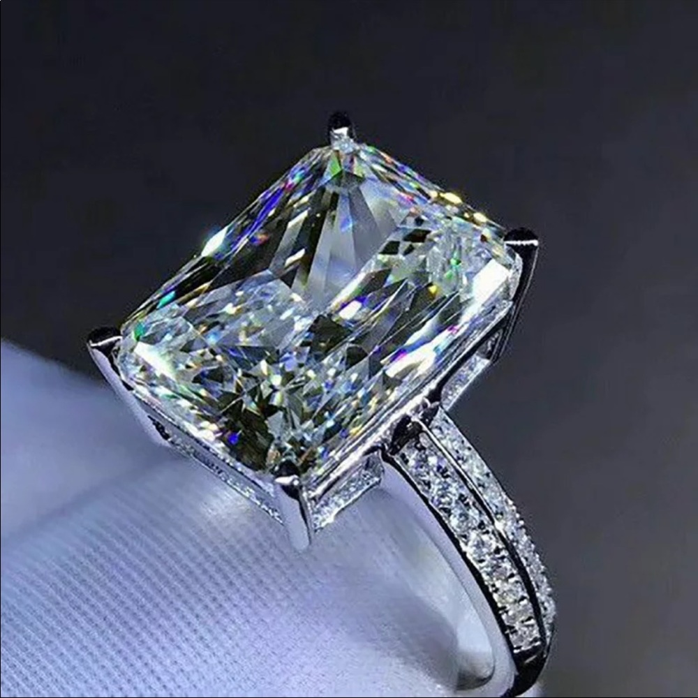 ENGAGEMENT 925 STERLING SILVER DIAMOND RING - Picture 3 of 4